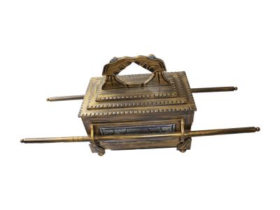 Arca da aliana com a tabua, cajado e o pote de man em madeira MDF